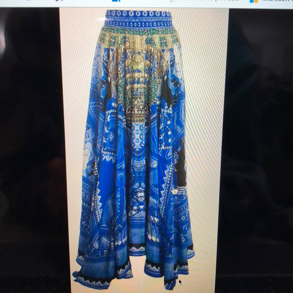 Camilla silk maxi skirt with beading, size 2